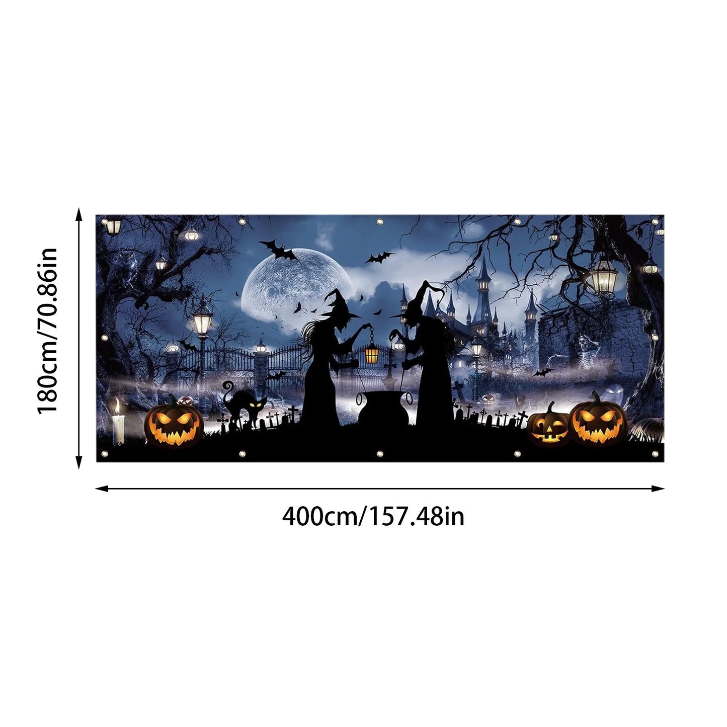 Halloween Decorations, Halloween Garage Door Cover Large Halloween Garage Door Decorations Witches Hanging Garage Door Halloween Holiday Garage Door Window Wall Background