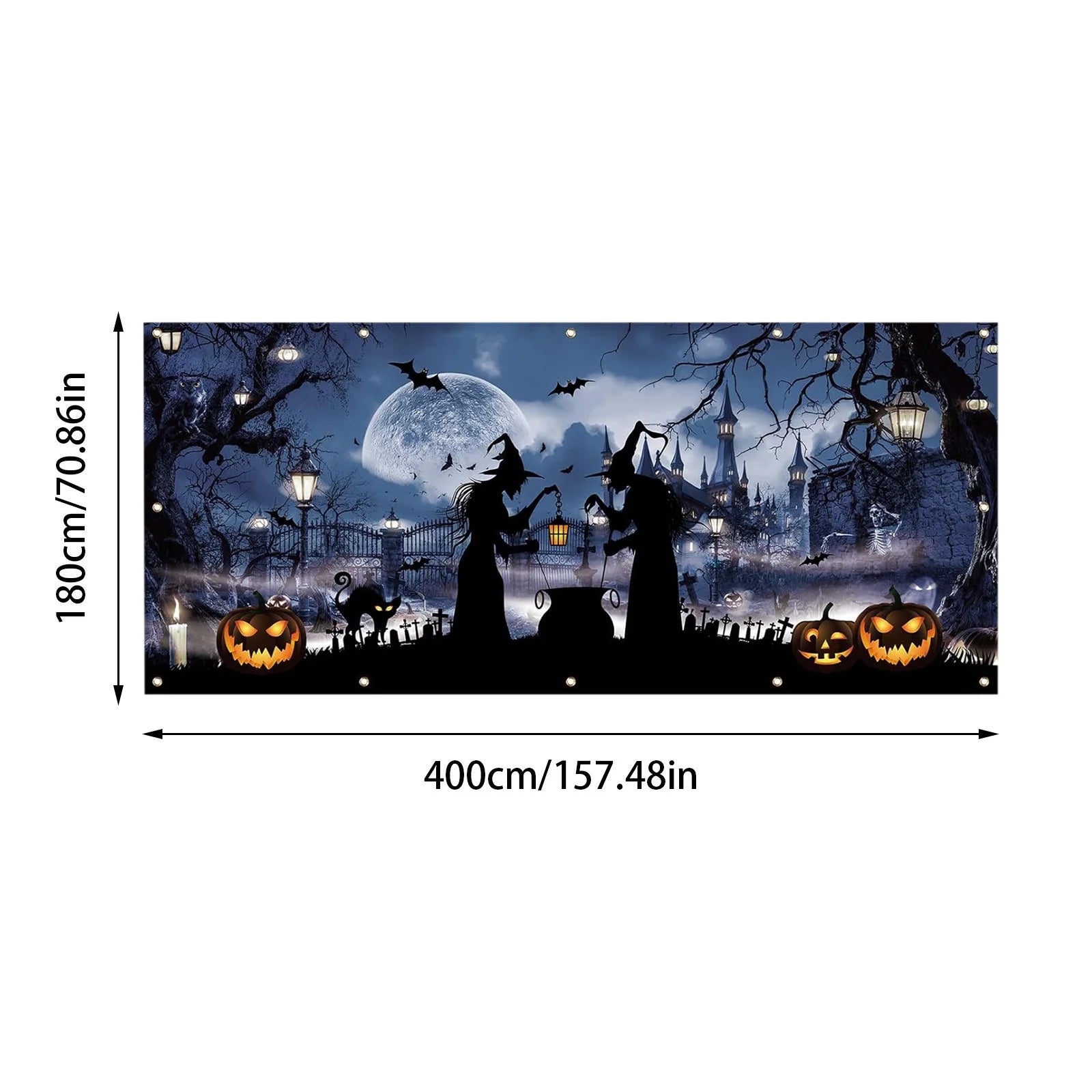 Halloween Decorations, Halloween Garage Door Cover Large Halloween Garage Door Decorations Witches Hanging Garage Door Halloween Holiday Garage Door Window Wall Background