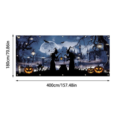 Halloween Decorations, Halloween Garage Door Cover Large Halloween Garage Door Decorations Witches Hanging Garage Door Halloween Holiday Garage Door Window Wall Background