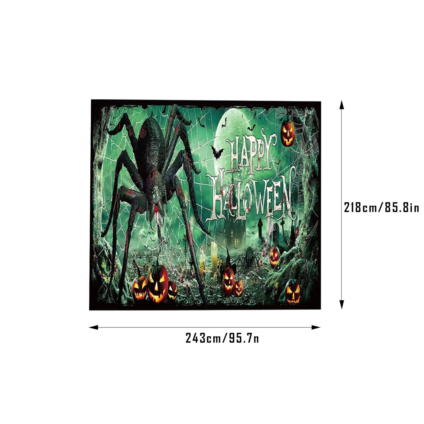 Halloween Garage Door Banner 83.8*192 in Halloween Skeleton Pumpkin Garage Door Cover Halloween Garage Door Decoration Large Halloween Scary Garage Backdrop for Halloween Decoration