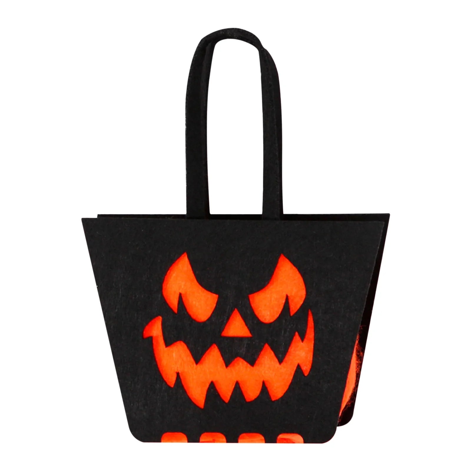Halloween Candy Bag, Trick-Or-Treat Tote & Candy Basket for Kids, Pumpkin Bucket, Candy Bag, Candy Container for Halloween Party Supplies, Black