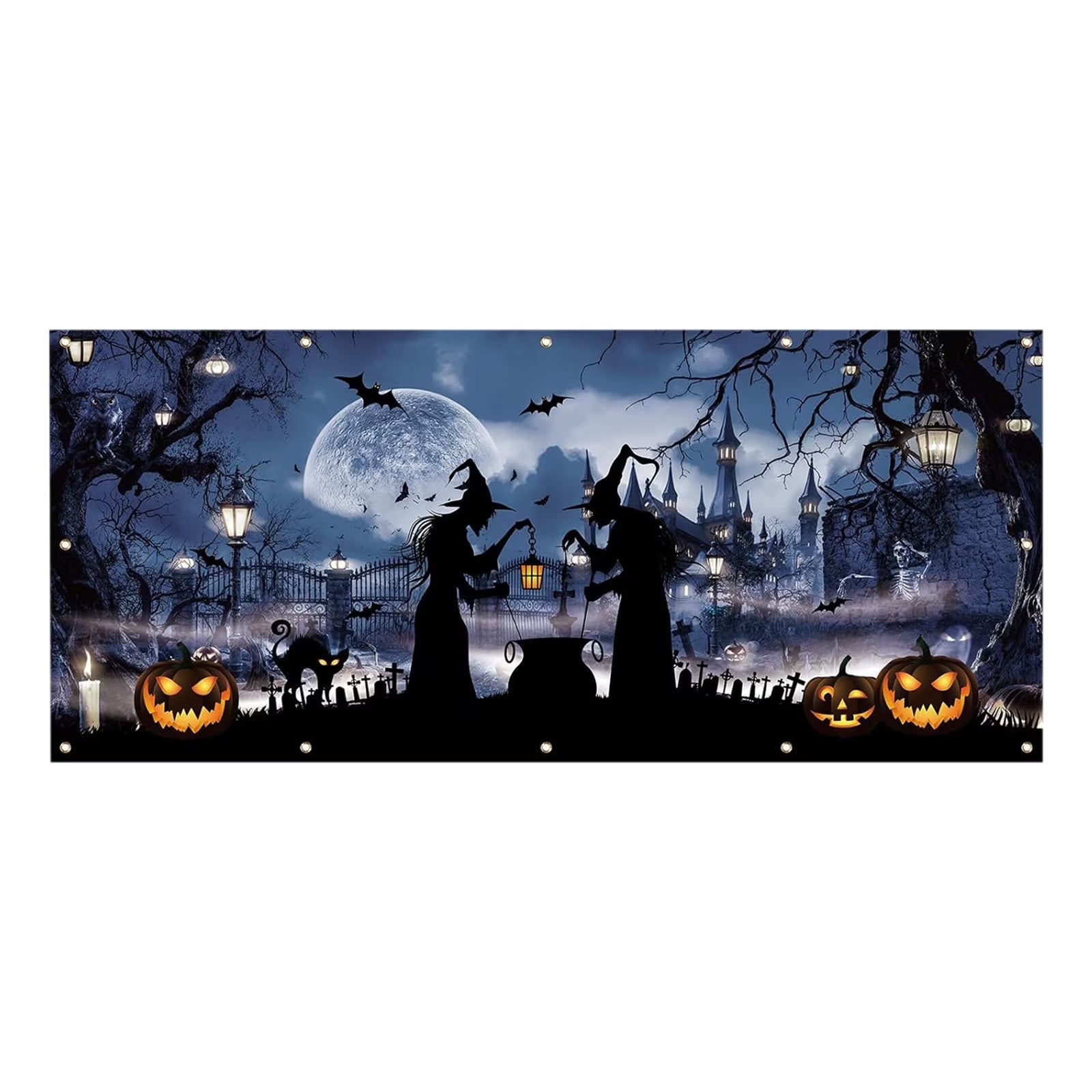 Halloween Decorations, Halloween Garage Door Cover Large Halloween Garage Door Decorations Witches Hanging Garage Door Halloween Holiday Garage Door Window Wall Background