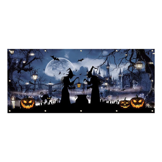 Halloween Decorations, Halloween Garage Door Cover Large Halloween Garage Door Decorations Witches Hanging Garage Door Halloween Holiday Garage Door Window Wall Background
