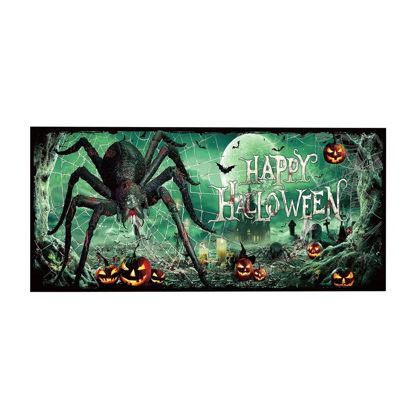 Halloween Garage Door Banner 83.8*192 in Halloween Skeleton Pumpkin Garage Door Cover Halloween Garage Door Decoration Large Halloween Scary Garage Backdrop for Halloween Decoration